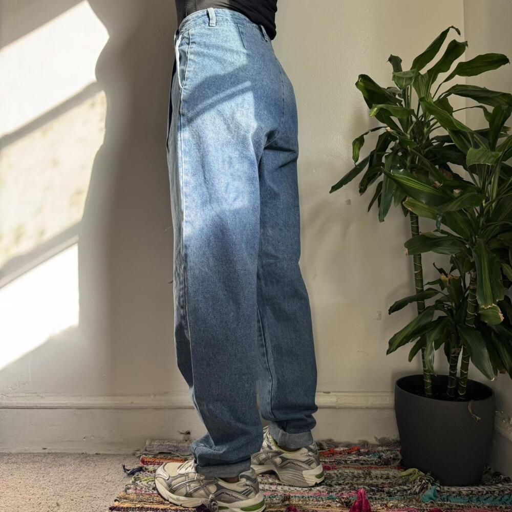 blue denim high waisted baggy jeans waist‎ 28" - Picture 4 of 5
